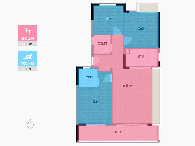 海南省-澄迈县-天赐上湾-84.80-户型库-动静分区