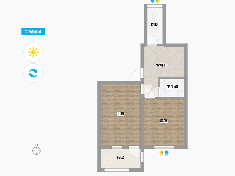 北京-北京市-团河苑小区-47.00-户型库-采光通风