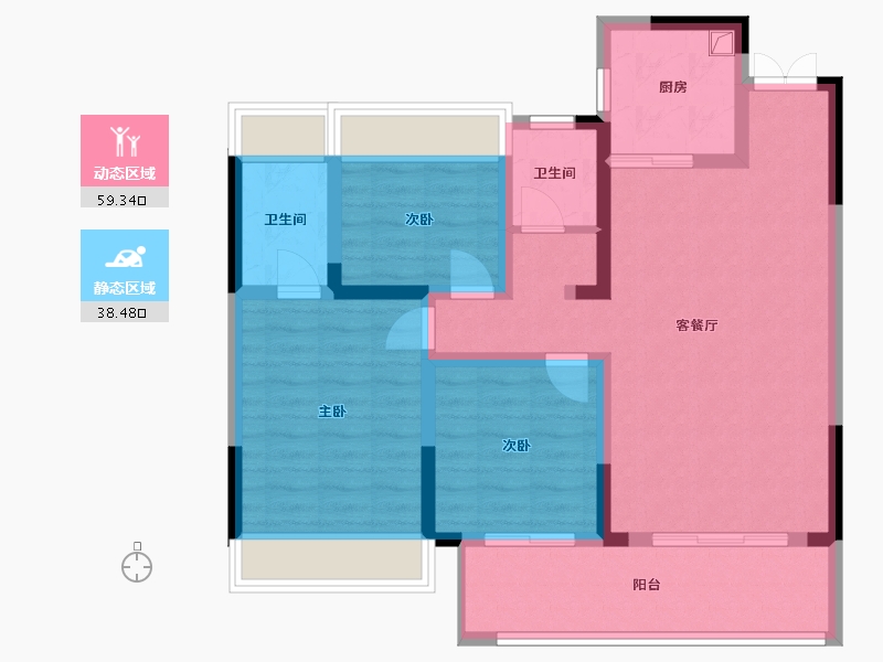 云南省-昭通市-乡悦南湾-91.40-户型库-动静分区