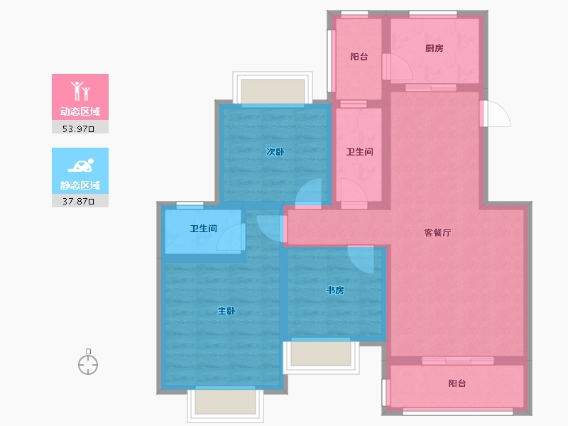 四川省-南充市-嘉德尚品小区-83.20-户型库-动静分区