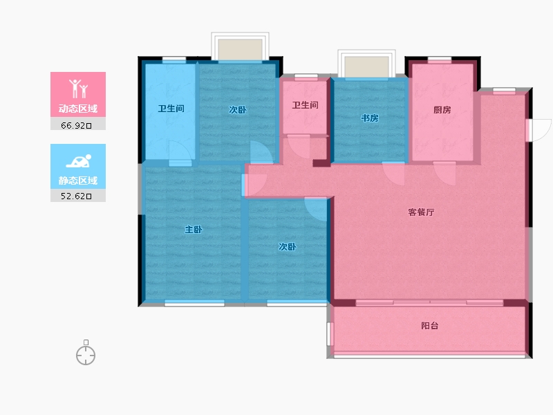 湖南省-长沙市-中国铁建京师璟台-121.31-户型库-动静分区