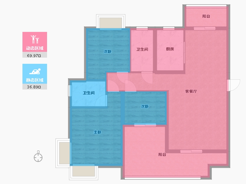 湖南省-怀化市-阅江山-90.00-户型库-动静分区