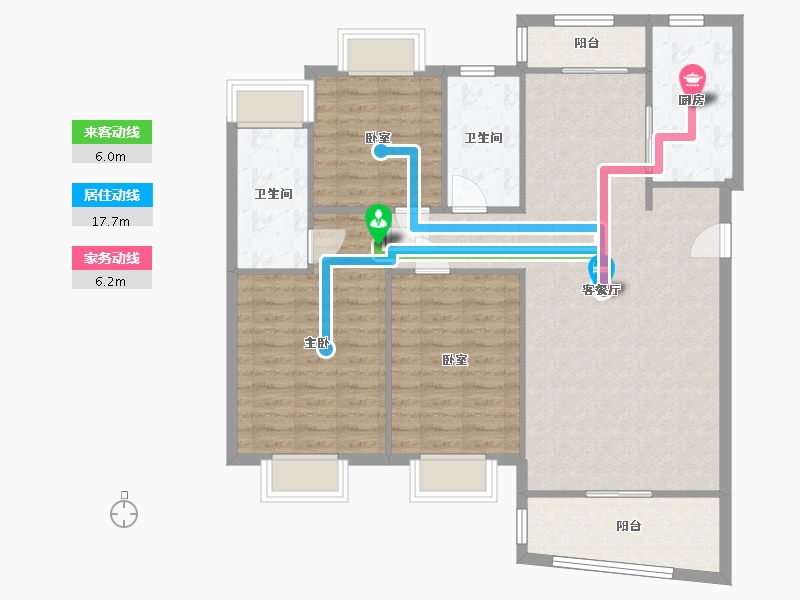 上海-上海市-万邦都市花园-102.18-户型库-动静线