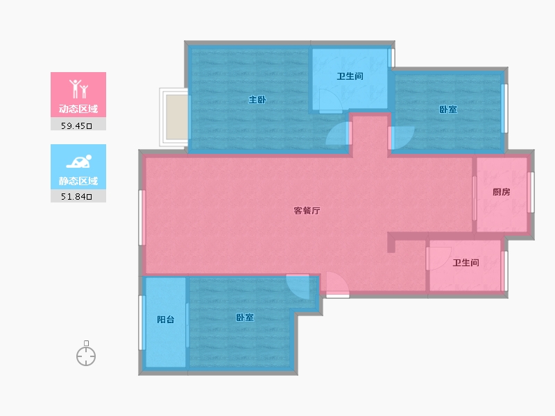 山东省-菏泽市-德嘉绿城-100.80-户型库-动静分区