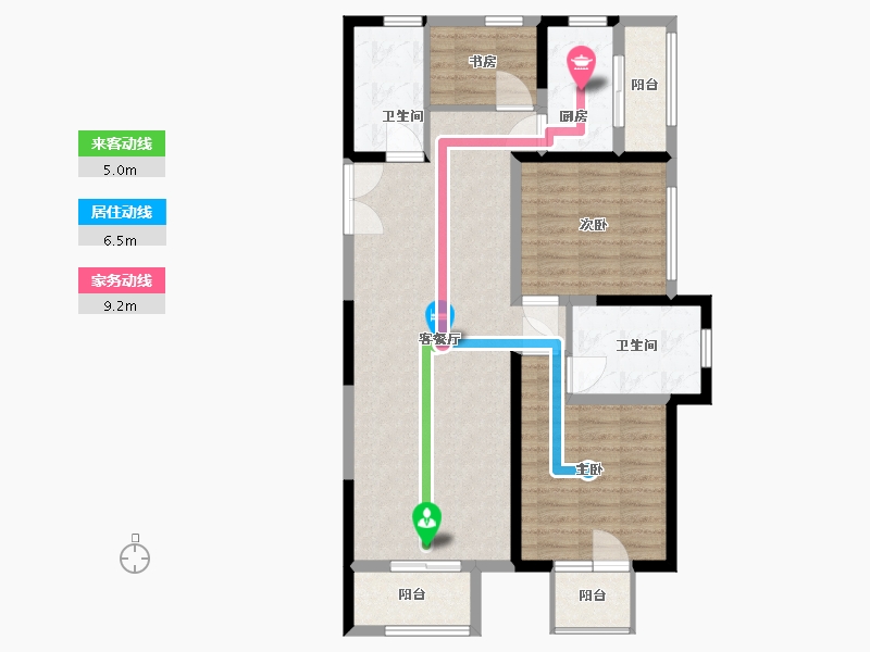 浙江省-杭州市-蜀彩珵昀府-96.00-户型库-动静线