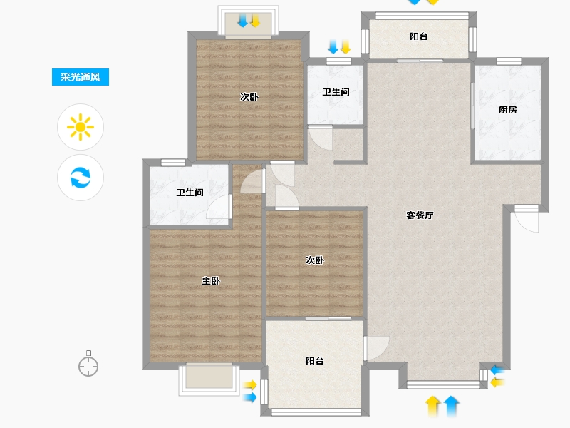 四川省-成都市-雅舍河畔-124.24-户型库-采光通风