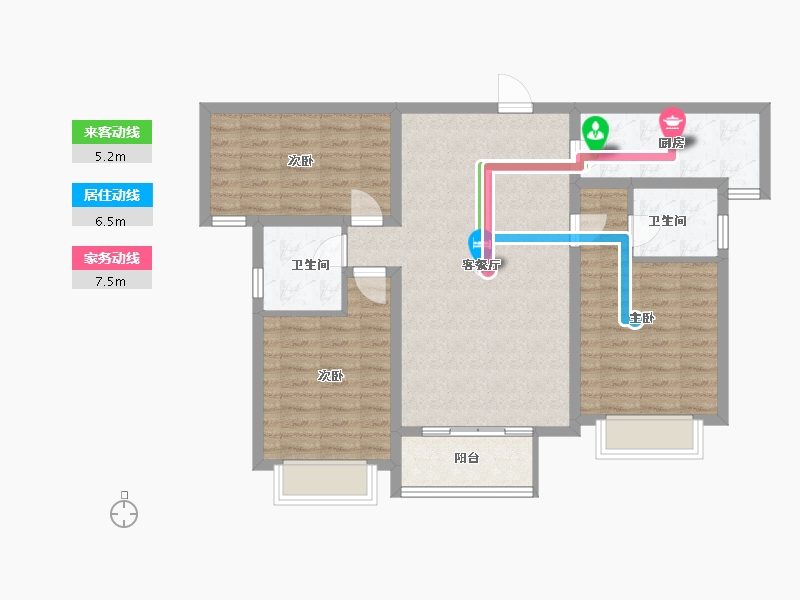 山西省-运城市-阳光嘉苑-91.24-户型库-动静线