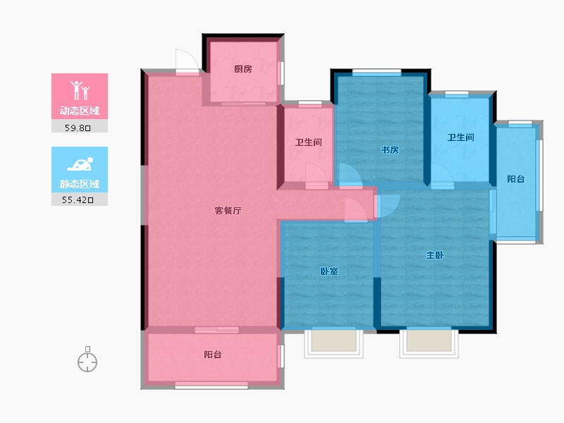 河北省-邯郸市-富康紫园-102.40-户型库-动静分区