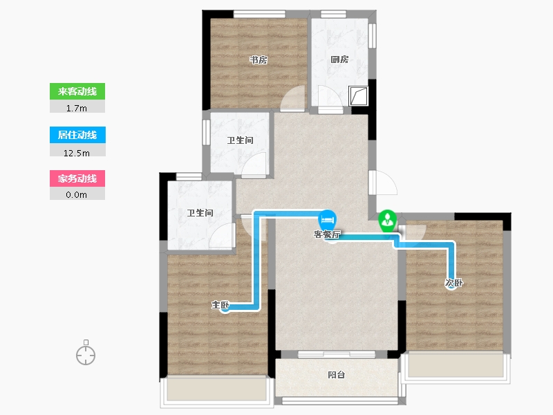 浙江省-杭州市-樾滨府-84.00-户型库-动静线