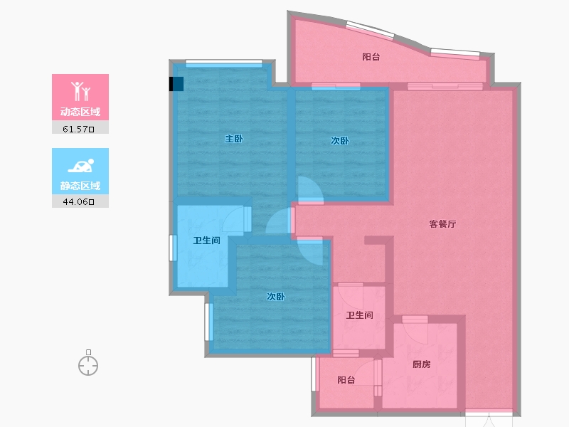 四川省-成都市-天府公园观澜9号云岸-93.60-户型库-动静分区