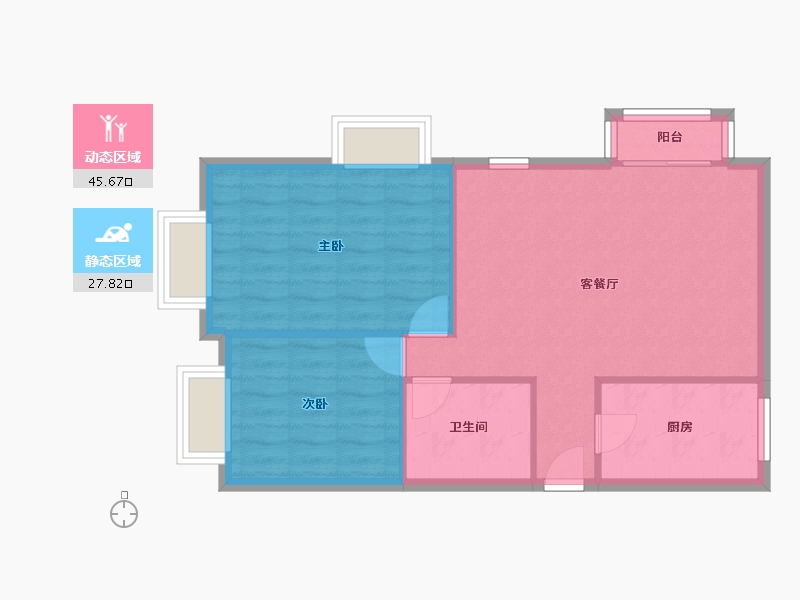 北京-北京市-首创爱这城-二期-77.60-户型库-动静分区