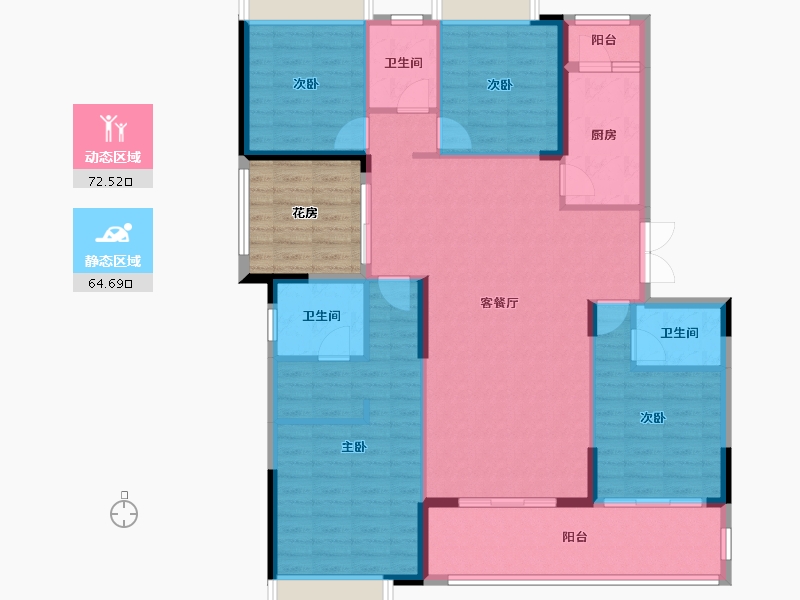 湖南省-怀化市-大汉龙城旺龙府-169.00-户型库-动静分区