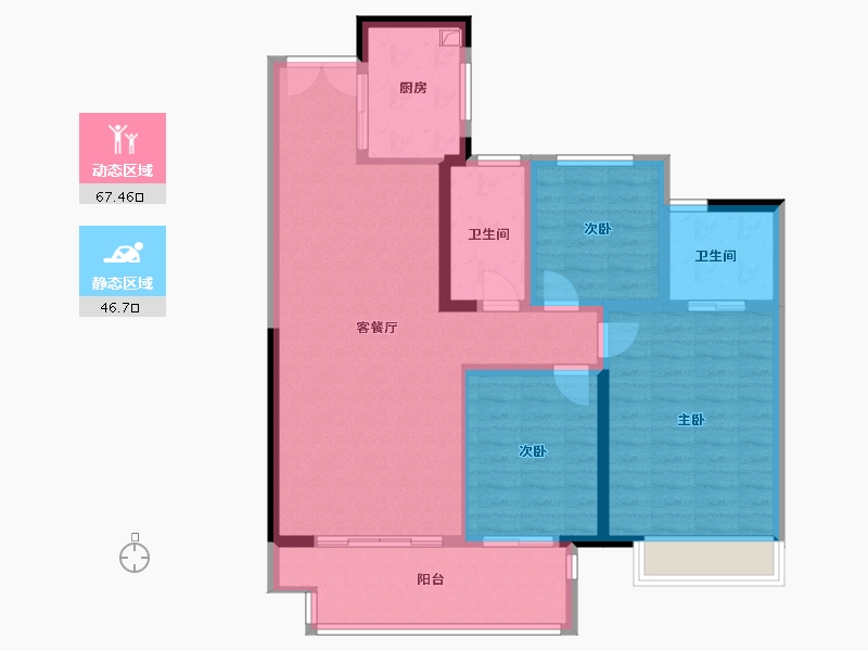 山东省-泰安市-新泰吾悦华府-102.40-户型库-动静分区