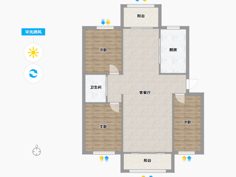 河北省-保定市-华源·博雅馨园-99.42-户型库-采光通风