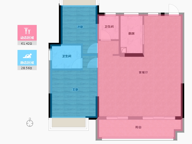 安徽省-阜阳市-集美云璟-88.83-户型库-动静分区