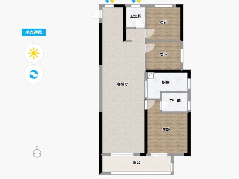 湖北省-武汉市-中建壹品宏泰阅江府-96.00-户型库-采光通风