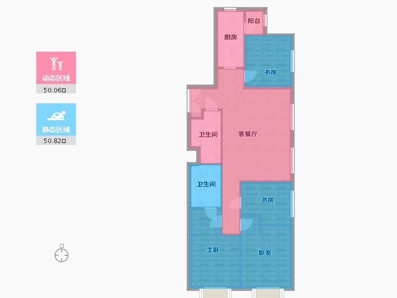 天津-天津市-御湖北苑-103.67-户型库-动静分区