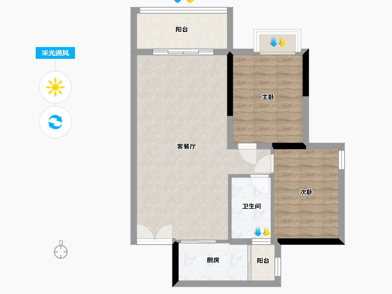 贵州省-贵阳市-中天会展城-A区-70.00-户型库-采光通风