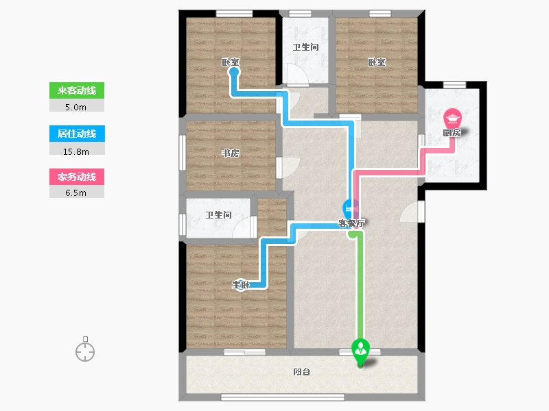 河南省-洛阳市-林溪郡-111.40-户型库-动静线