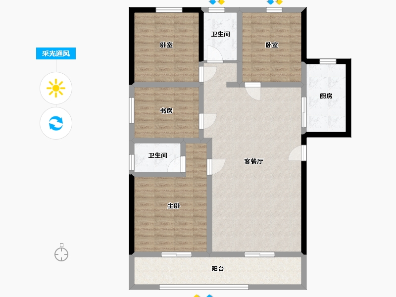 河南省-洛阳市-林溪郡-111.40-户型库-采光通风