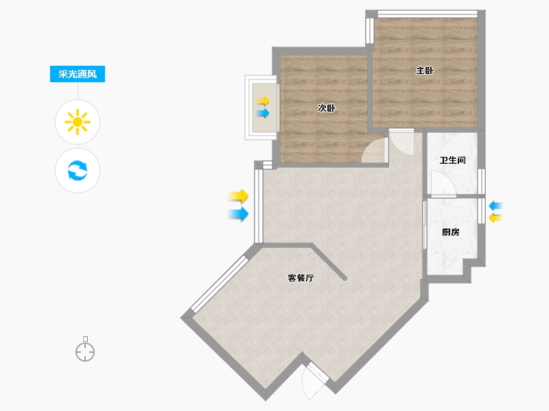 广东省-广州市-南北广场-65.60-户型库-采光通风