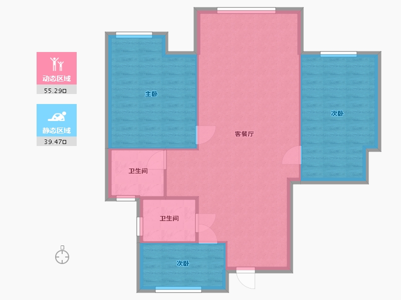 浙江省-金华市-铂悦花园-84.00-户型库-动静分区