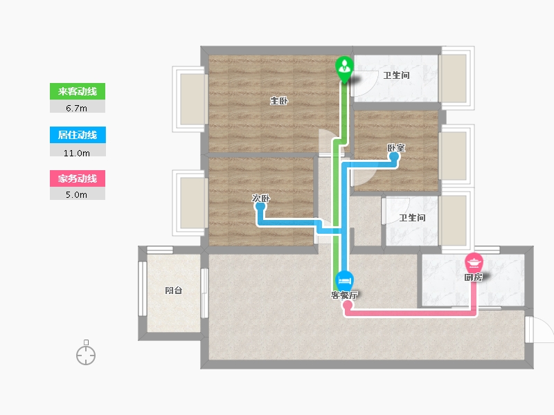 云南省-昆明市-雅居乐中央雅府-80.83-户型库-动静线