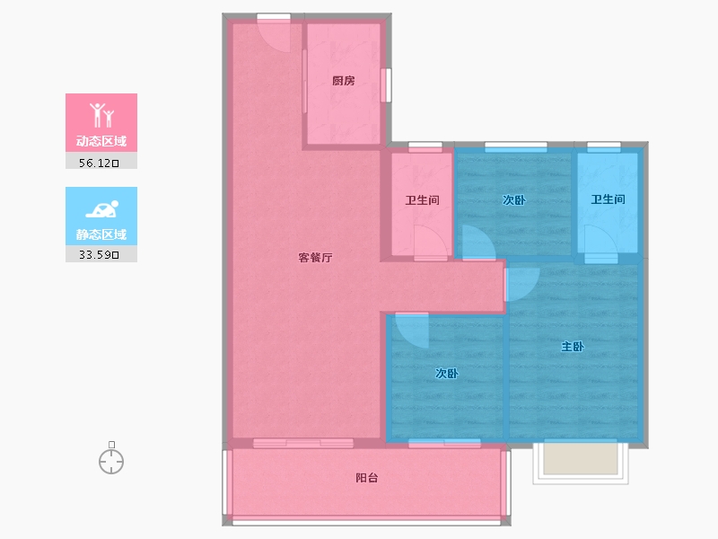 河南省-许昌市-宏基雅苑2号院-88.00-户型库-动静分区