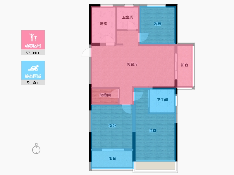 安徽省-宿州市-君悦学府-96.00-户型库-动静分区