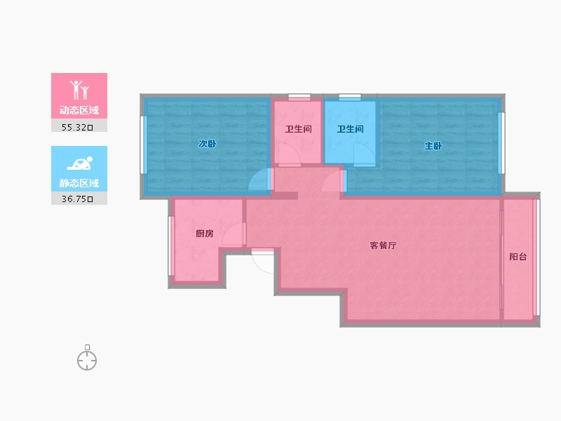 内蒙古自治区-鄂尔多斯市-万祥小区-88.00-户型库-动静分区