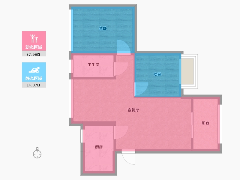 广东省-肇庆市-君汇熙庭-53.60-户型库-动静分区