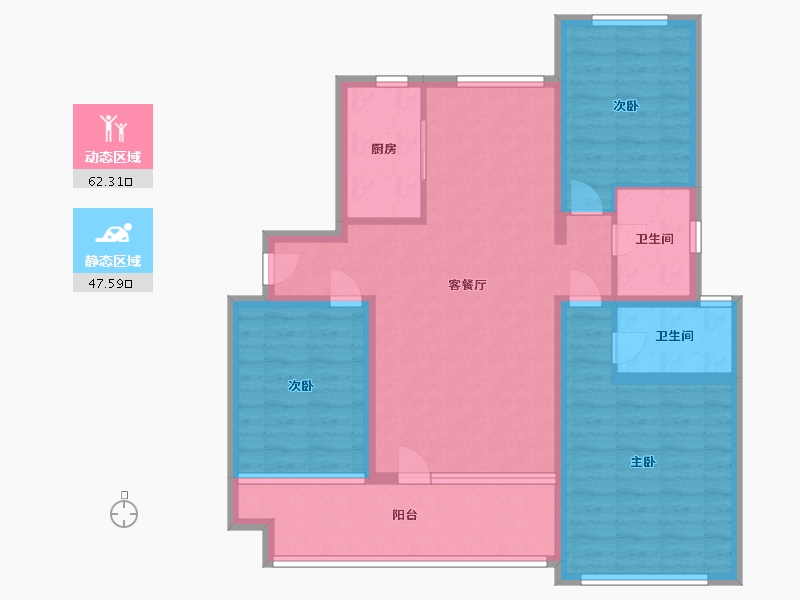 辽宁省-沈阳市-荣盛城-97.60-户型库-动静分区