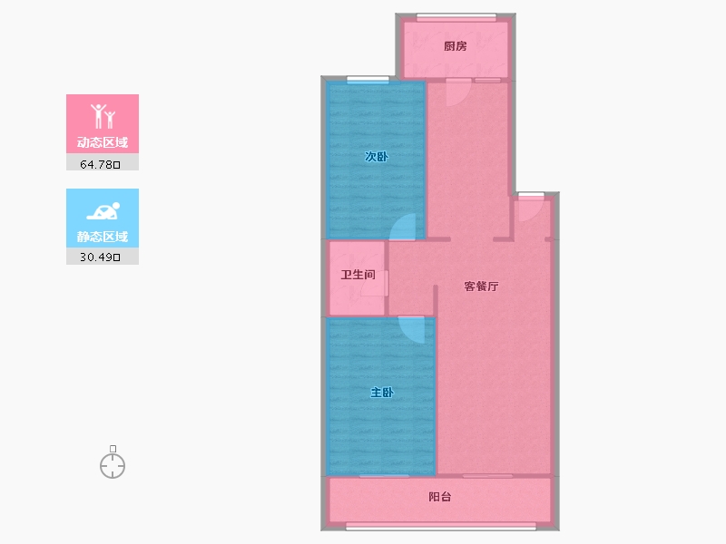 陕西省-西安市-经委小区-77.60-户型库-动静分区