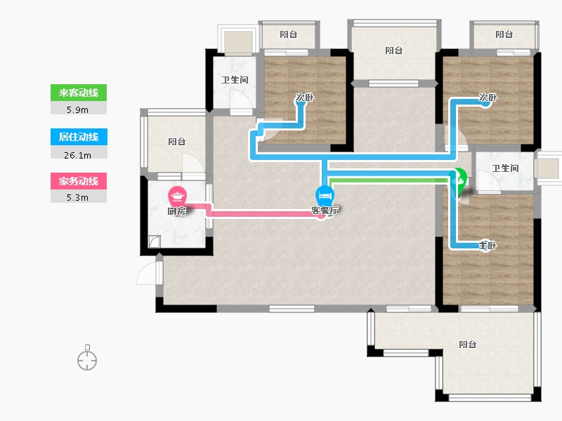 贵州省-遵义市-恒邦·龙庭绿洲-110.47-户型库-动静线