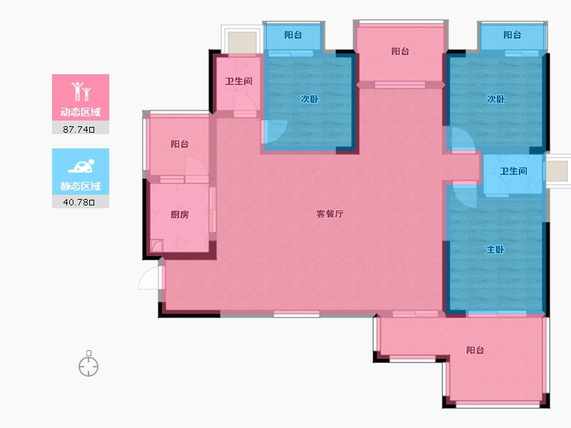 贵州省-遵义市-恒邦·龙庭绿洲-110.47-户型库-动静分区