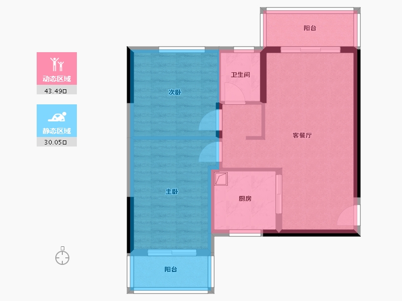 广西壮族自治区-南宁市-万丰岭上建安营销中心-68.80-户型库-动静分区