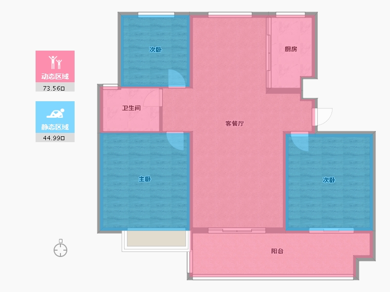 安徽省-芜湖市-远大幸福里-108.00-户型库-动静分区