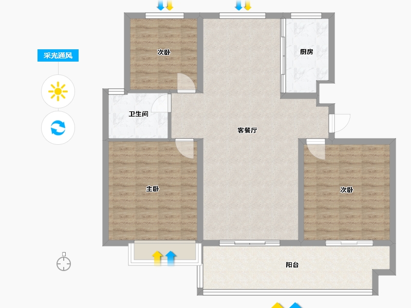 安徽省-芜湖市-远大幸福里-108.00-户型库-采光通风