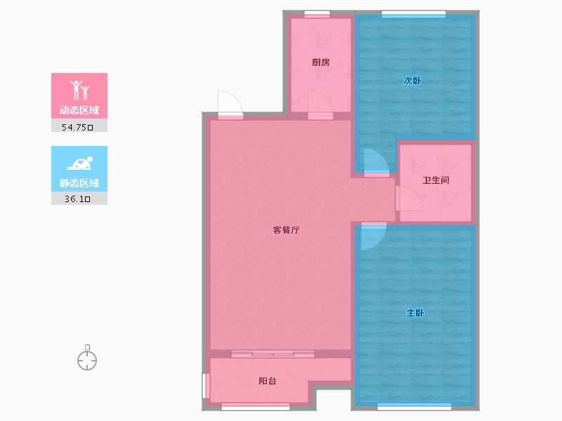 山东省-潍坊市-孚日岭南花园2期-81.60-户型库-动静分区