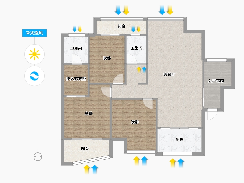 广西壮族自治区-柳州市-怡和天成苑-112.00-户型库-采光通风