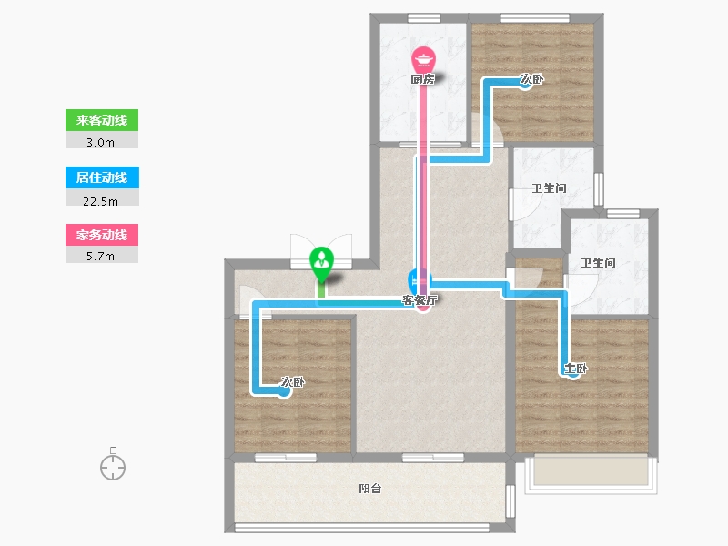 江苏省-无锡市-长江天宸-96.80-户型库-动静线