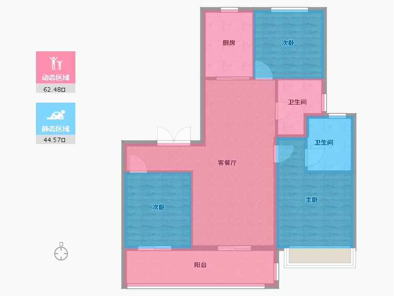 江苏省-无锡市-长江天宸-96.80-户型库-动静分区