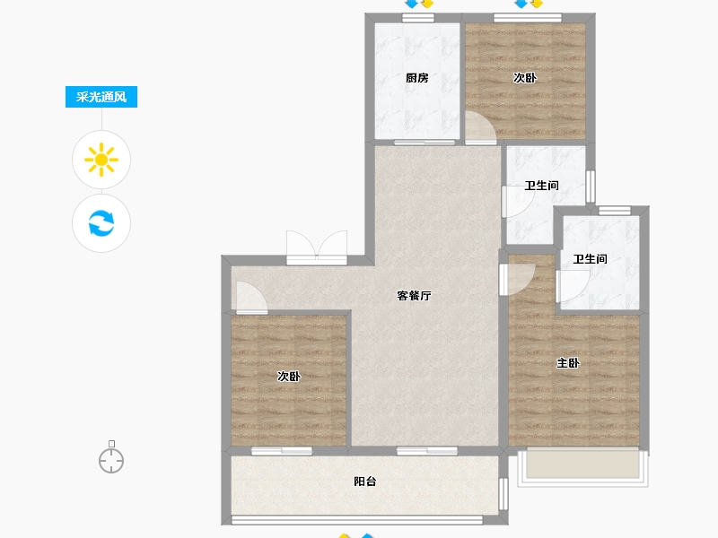 江苏省-无锡市-长江天宸-96.80-户型库-采光通风