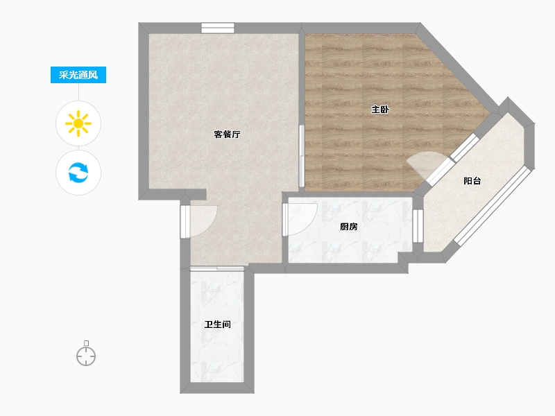 北京-北京市-华严北里-41.60-户型库-采光通风