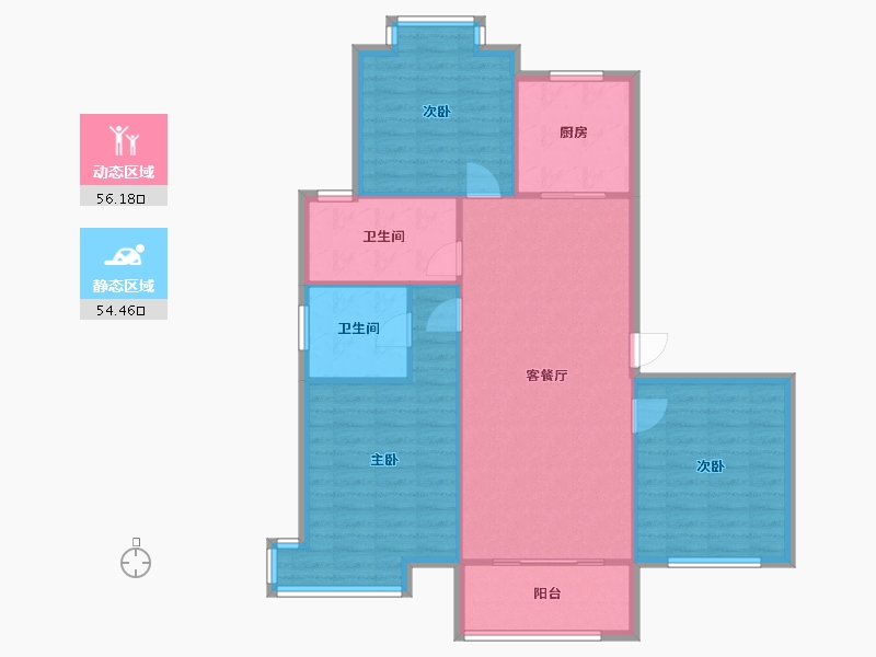 江苏省-南通市-大桥新村-115.00-户型库-动静分区