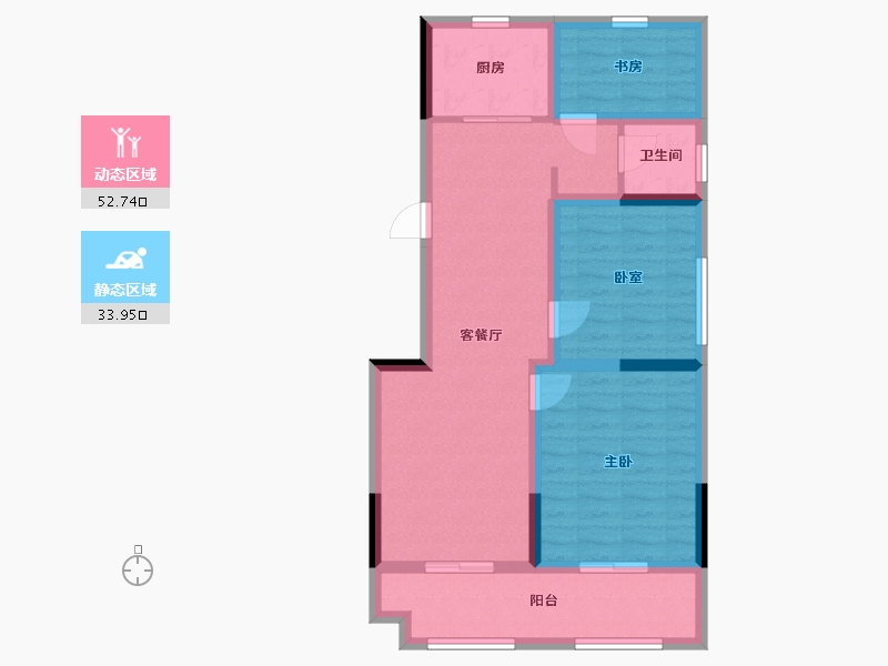 江苏省-盐城市-八林新寓-76.80-户型库-动静分区