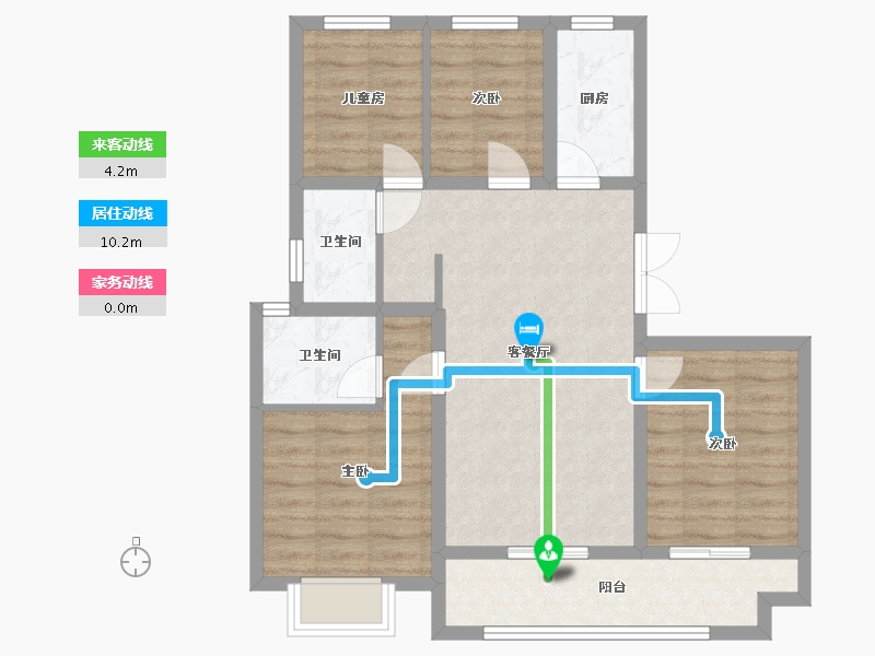 山东省-聊城市-融顺森林府邸-108.00-户型库-动静线