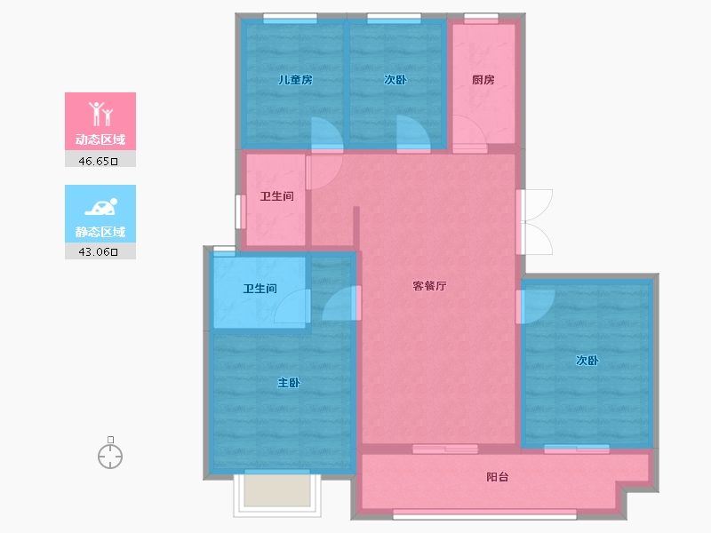 山东省-聊城市-融顺森林府邸-108.00-户型库-动静分区