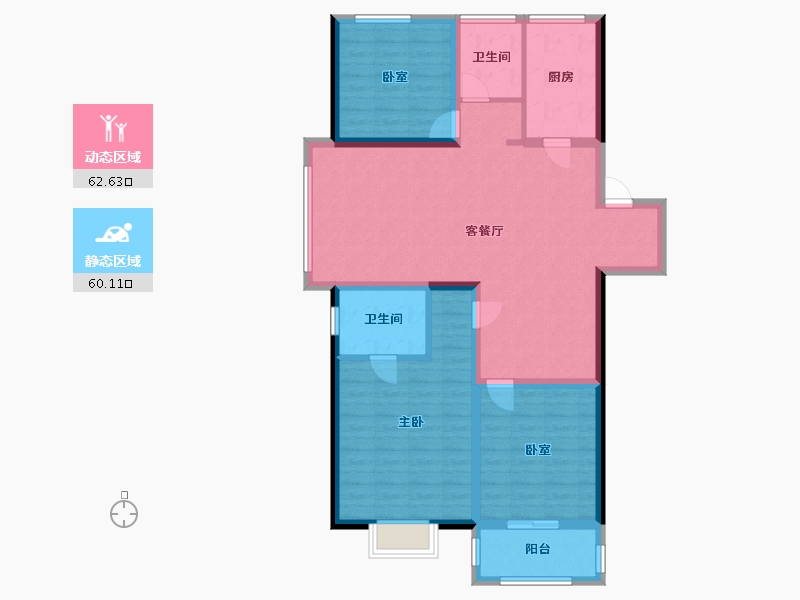 江苏省-无锡市-南站花园-110.40-户型库-动静分区