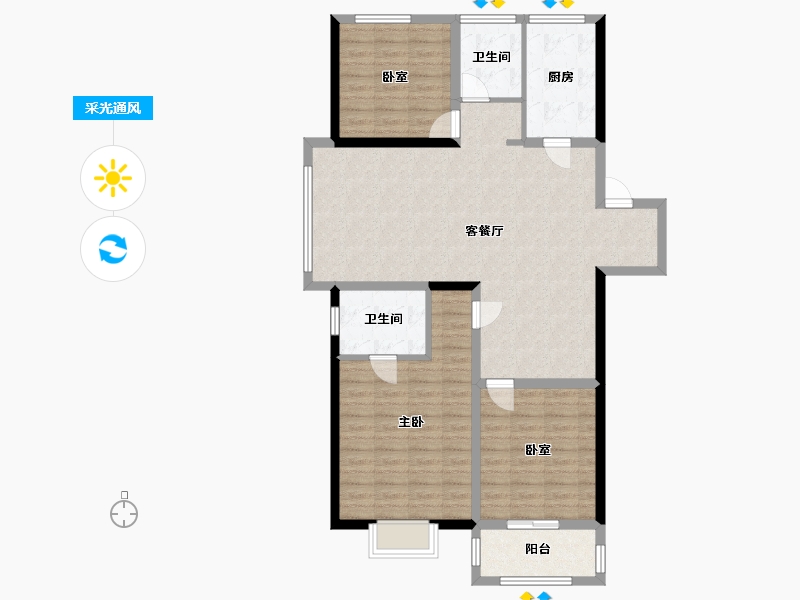 江苏省-无锡市-南站花园-110.40-户型库-采光通风